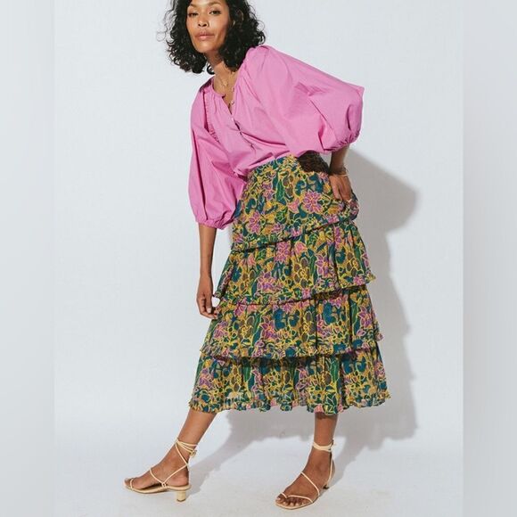 CLEOBELLA LANA MIDI SKIRT INDOBLOCKPRINT L - Picture 1 of 6